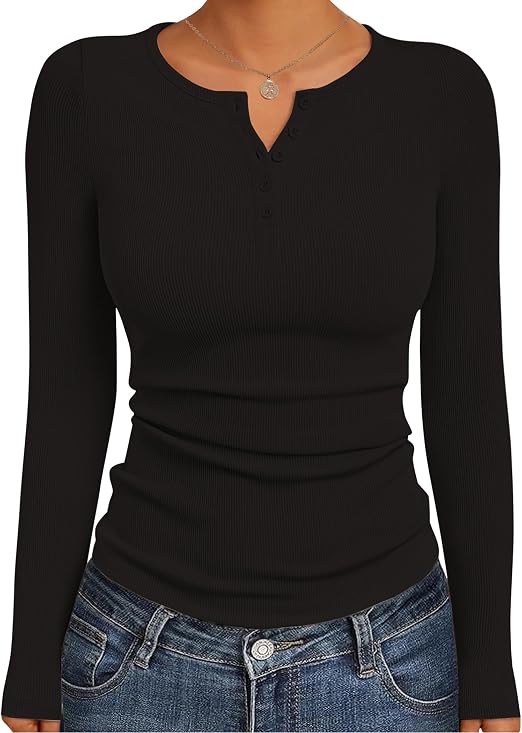 Women’s Long Sleeve Henley Shirts